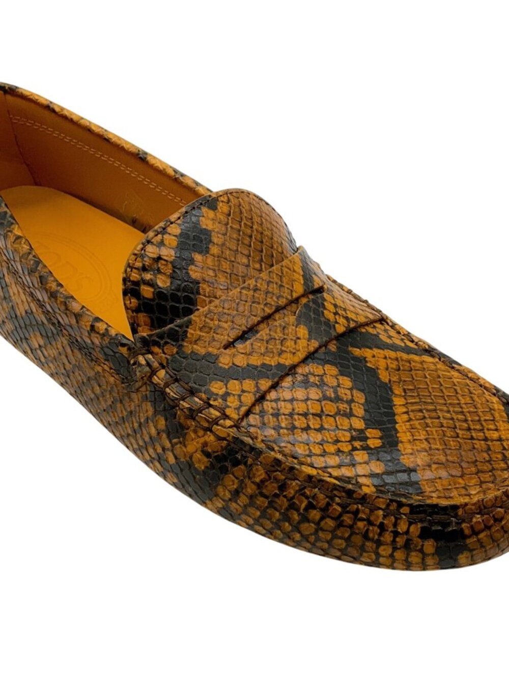 Tod's Brown Snake Print Gommino Driving Loafers